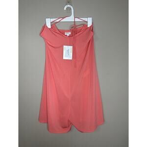 LuLaRoe Medium Solid Coral Paradise Romper - NWT New With Tags